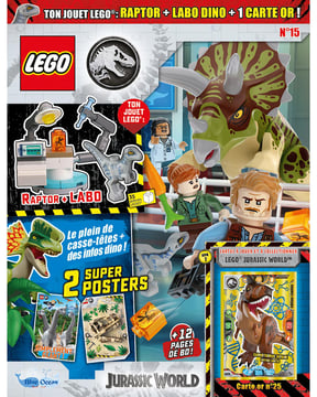 LEGO® Jurassic World™ | N°15 | Raptor + Labo Dino + 1 Carte Or !