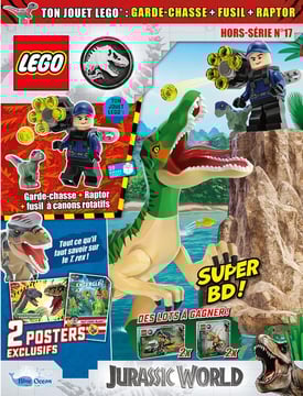 LEGO® Jurassic World™ Hors-série | N°17H | Garde-chasse + raptor + fusil à canons rotatifs