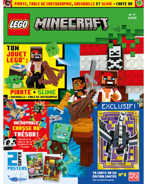 LEGO® Minecraft™ | N°17 Super |Pirate + grenouille + slime + table de cartographie + carte or