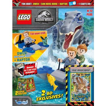 LEGO® Jurassic World™ PLUS | N°12 | Owen et son hors-bord + Raptor + 1 carte or