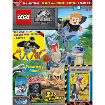 LEGO® Jurassic World™ | N°12 | Ranger avec jetpack + raptor + carte or