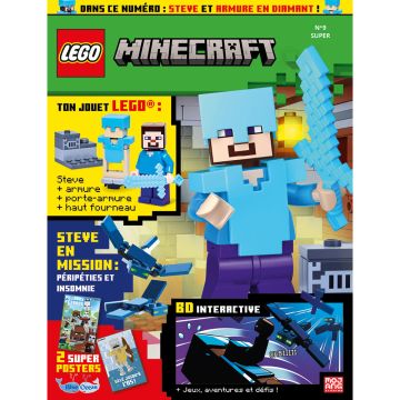 LEGO® Minecraft™ | N°9  Super| Steve + Armure en diamant + Haut fourneau