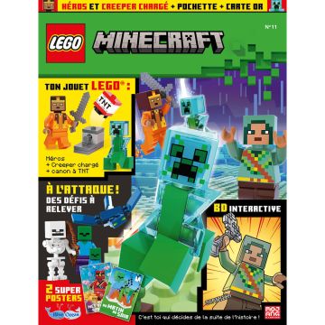 LEGO® Minecraft™ | N°11 | Héros + Creeper chargé + canon à TNT + 1 carte or