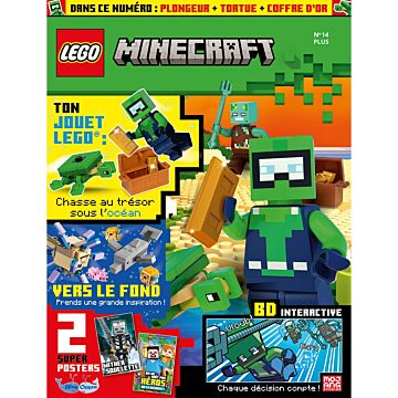LEGO® Minecraft™ | N°14 Plus | Plongeur + tortue + coffre d’or