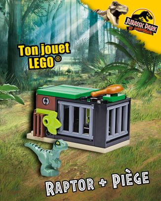 LEGO® Jurassic World™ | N°11 | Raptor + piège + 1 carte or 