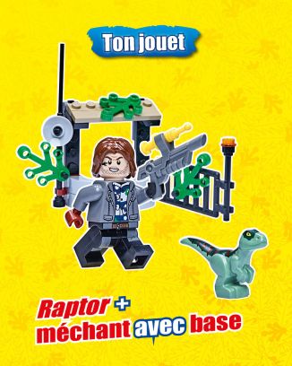 LEGO® Jurassic World™ | N°8 | Raptor + méchant avec base