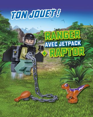 LEGO® Jurassic World™ | N°12 | Ranger avec jetpack + raptor + carte or