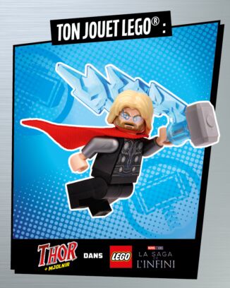 LEGO® Marvel Avengers SUPER| N°16 - Thor + Mjolnir + 1 carte or