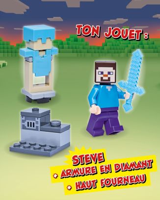 LEGO® Minecraft™ | N°9  Super| Steve + Armure en diamant + Haut fourneau