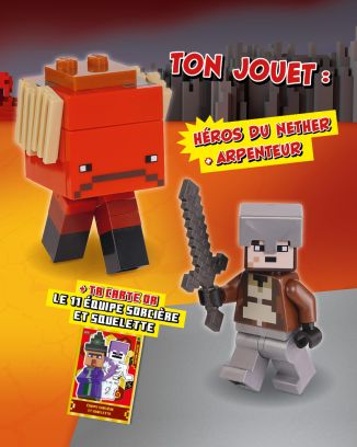 LEGO® Minecraft™ | N°10 | Héros sur Nether + arpenteur + 1 carte or