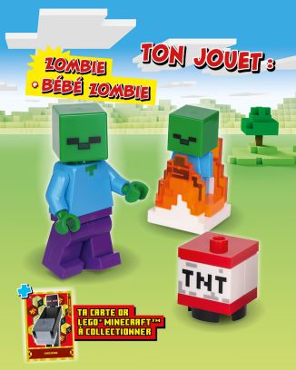 LEGO® Minecraft™ | N°10  Super| Zombie + Bébé Zombie + 1 carte or