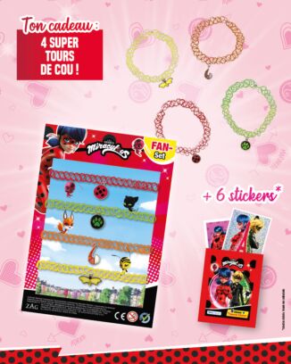 Miraculous| N°10 - 4 super tours de cou + 6 stickers