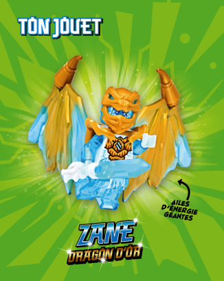LEGO® Ninjago® | N°16 | Zane et ses ailes de dragon + carte OR n°16