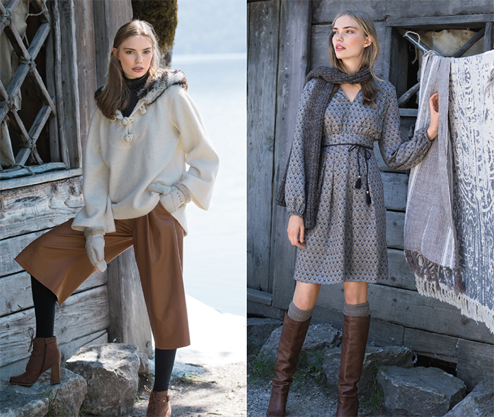 Vareuse, jupe culotte en cuir et robe - Burda Style Novembre 2016