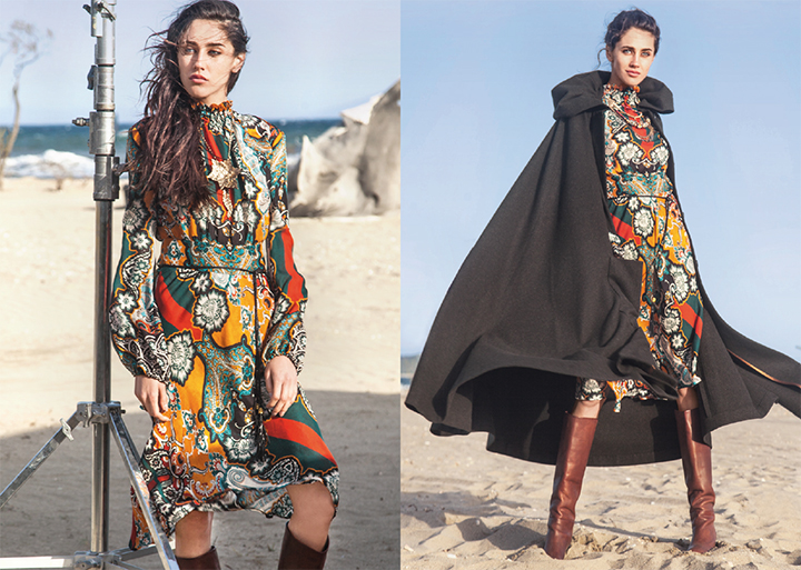 Indienne chamarrée et cape de dandy  