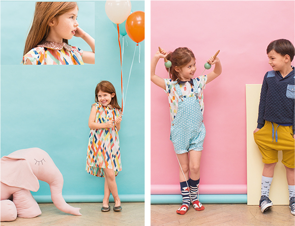 Des tenues à taches multicolores pour les enfants